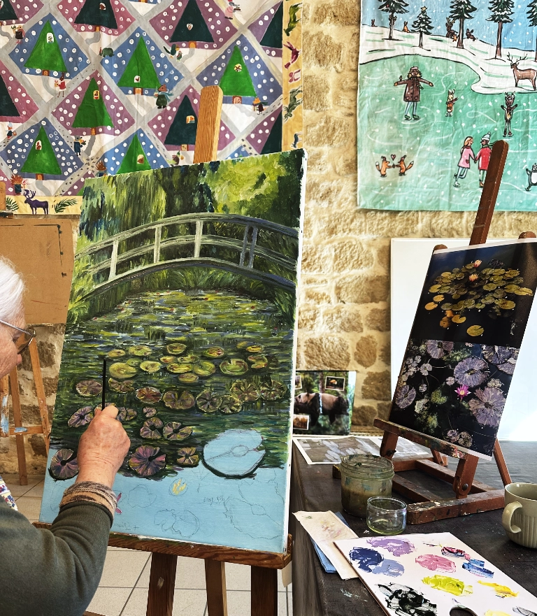 cours de peinture à l'Atelier Amarillo en Gironde